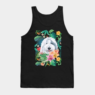 Tropical Old English Sheepdog Tank Top